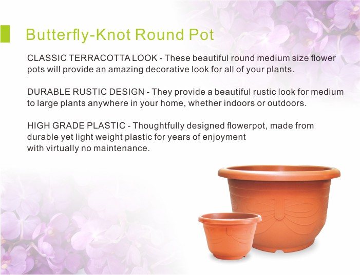 bow-knot pots big plastic plant pots DIY outdoor plant pots pine pots terracotta pots 3 inch pots round pot Aiermei flower pot Embossed Flower Pot
