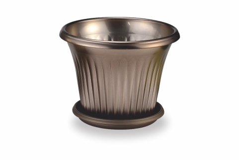 3006 Aiermei Pillar Patterned bronze Planters For Flowers Arranging