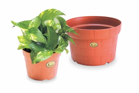 ROD-060 Aiermei Round Pot in Brick Pattern