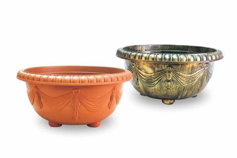 EMB-600G Aiermei Embossed Curtain Lotus Pot 帷幕草花盆