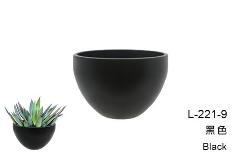【艾爾鎂-龍捲風系列】L-221 喜圓黑膠盆-  4.5寸