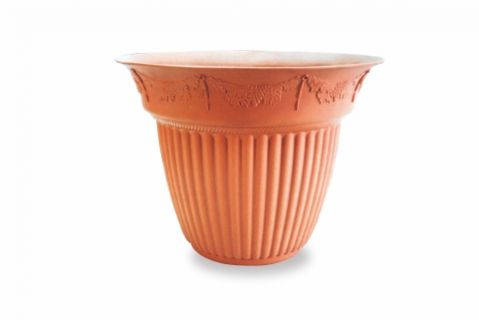 【Aiermei-European style】ROD-606 Embossed Tulip Round pot